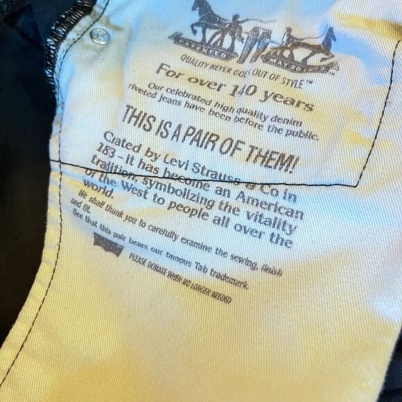 LEVIS 511 Stretch Slim Denim Jeans Black Dark Gray 32X30 White Tag Straight Leg - Picture 7 of 12